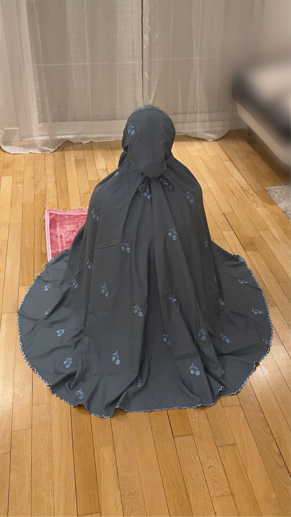 Robe de prière malaisienne brodée – Coton premium sans sac - Modèle Oya