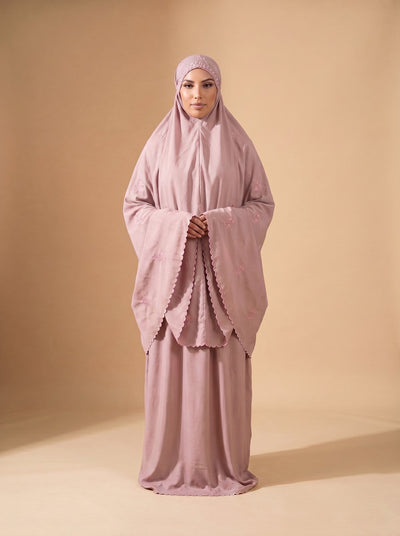 Robe de Prière coton Brodé Artisanale - Modèle Perle
