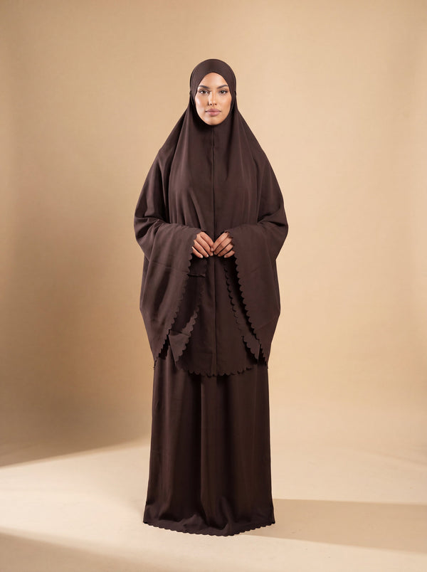 Robe de Prière coton Brodé Artisanale - Modèle Onyx