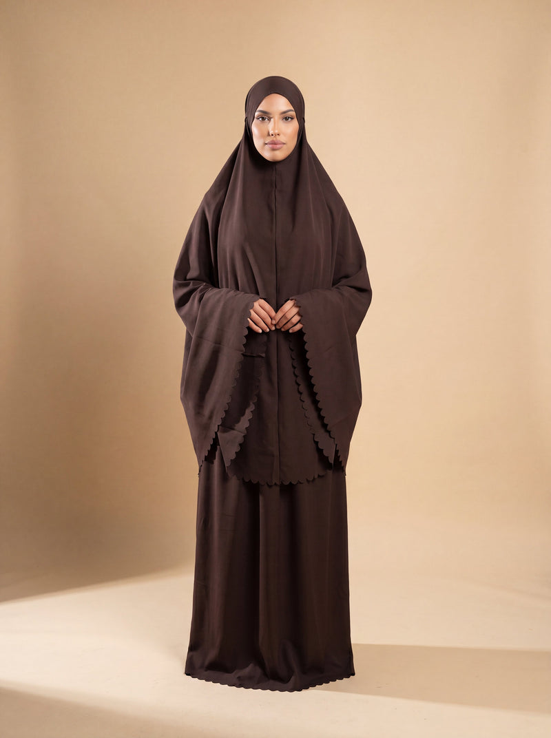 Robe de Prière coton Brodé Artisanale - Modèle Onyx