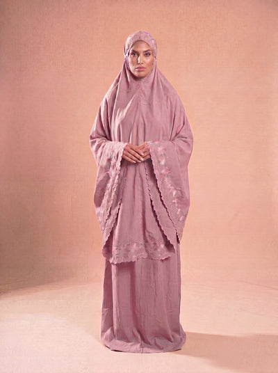Robe de Prière Coton Brodée Artisanale - Modèle Opale